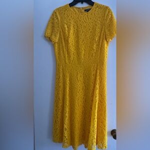 Elegant Yellow Lace Dress